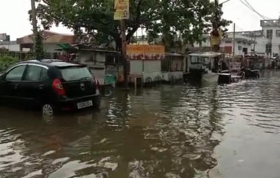 Smart City ? Agartala roads submerged under water after a few splashes of rain